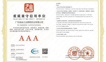 荣誉资质-洗墙灯_大功率洗墙灯_洗墙灯厂家-广东自由之光照明实业有限公司-重质量守信用单位